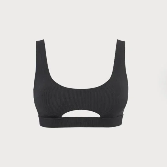 BERLOOK Black Cutout Ribbed Plus Size Bikini Top AND Ribbed Plus Size BOTTOM 17 - Picture 9 of 16